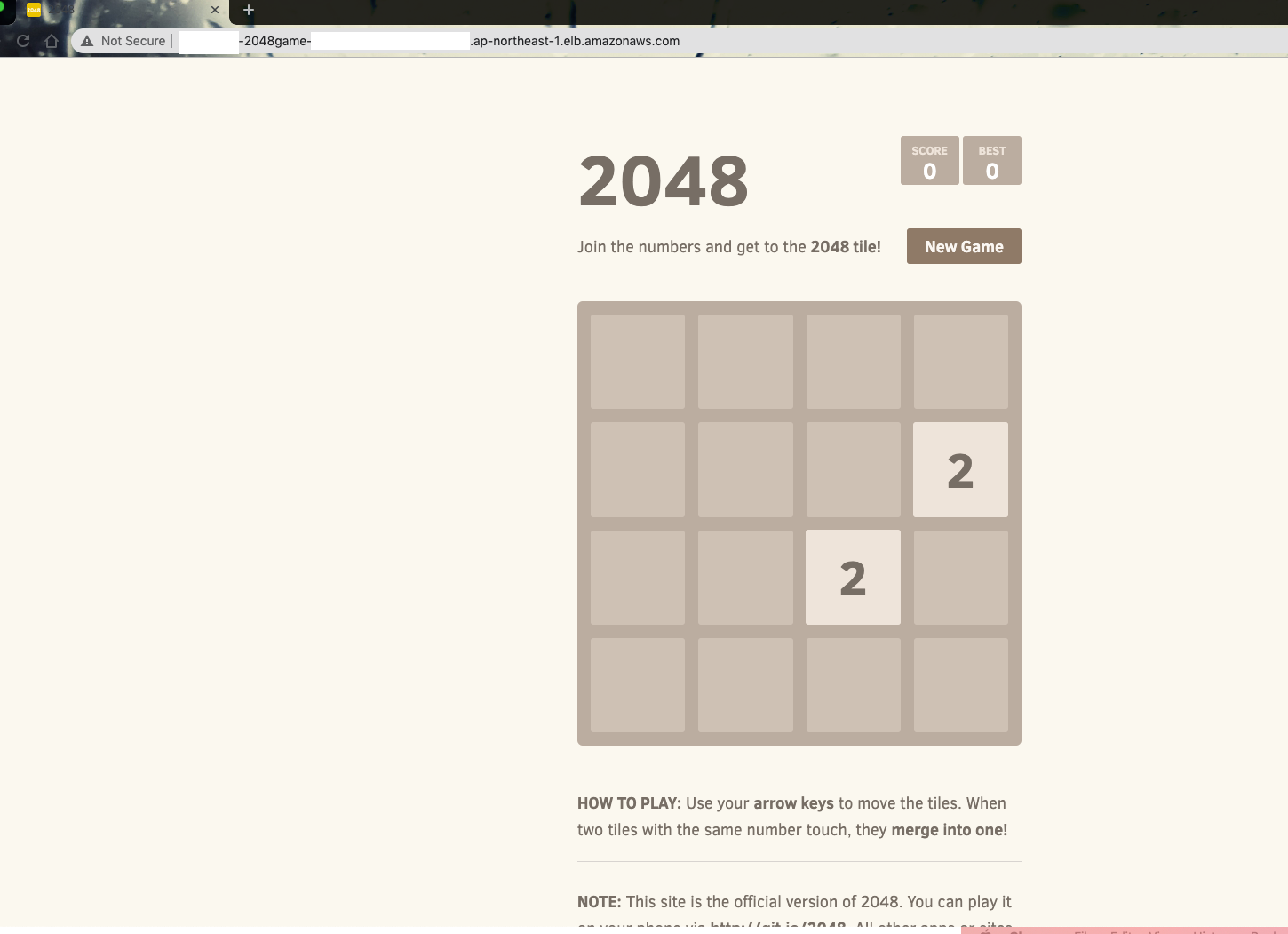 2048 Game deployed with controller